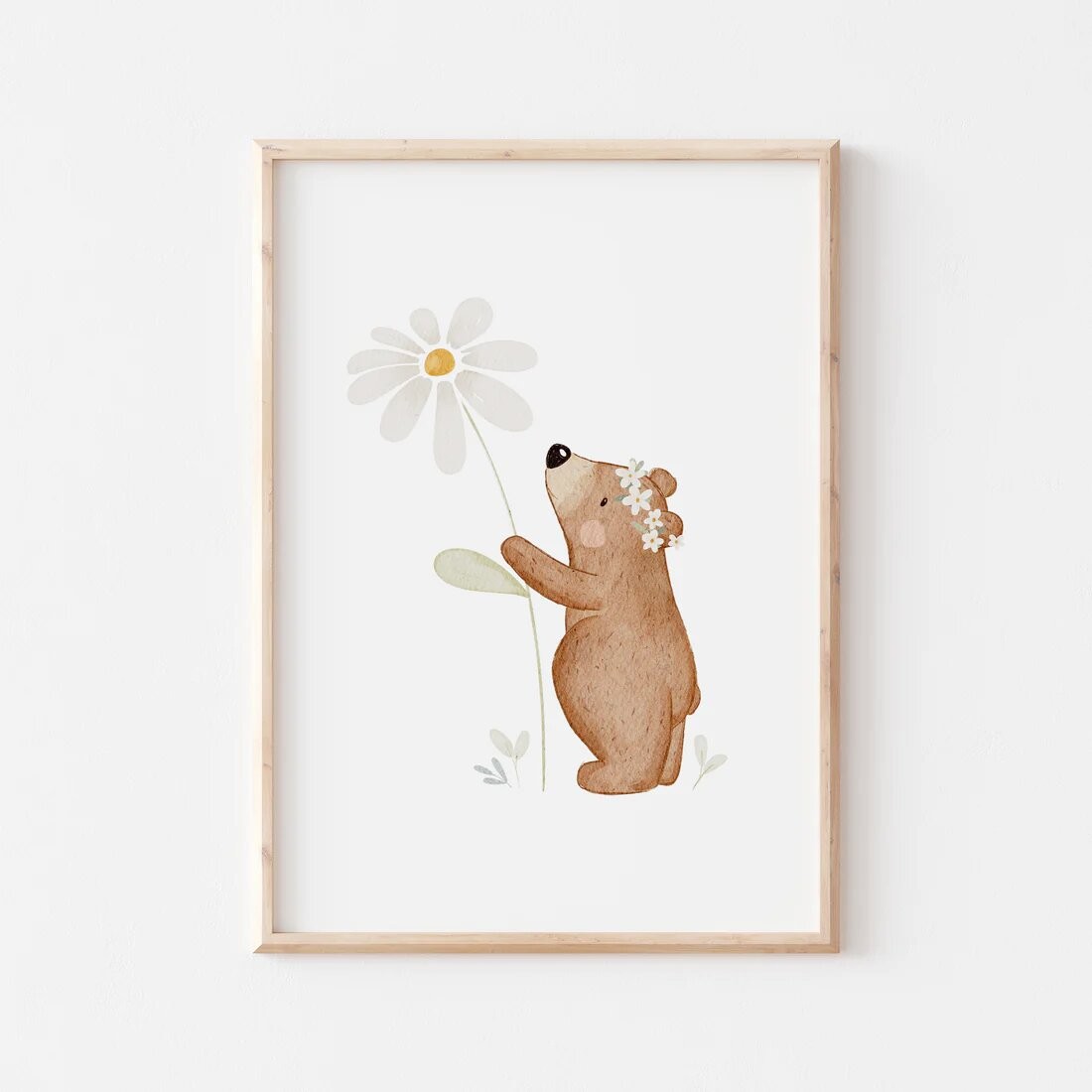 Affiche A4 Petit Ours Fleur