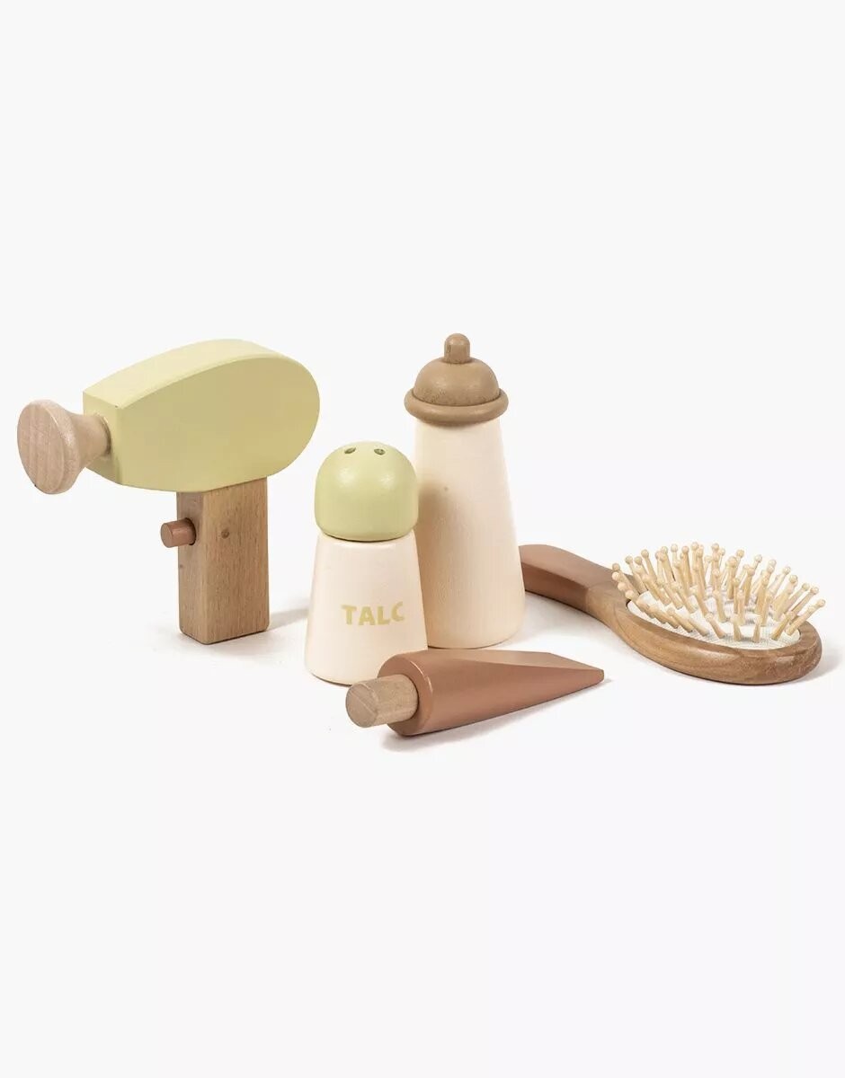 Set De Toilette Poupée En Bois