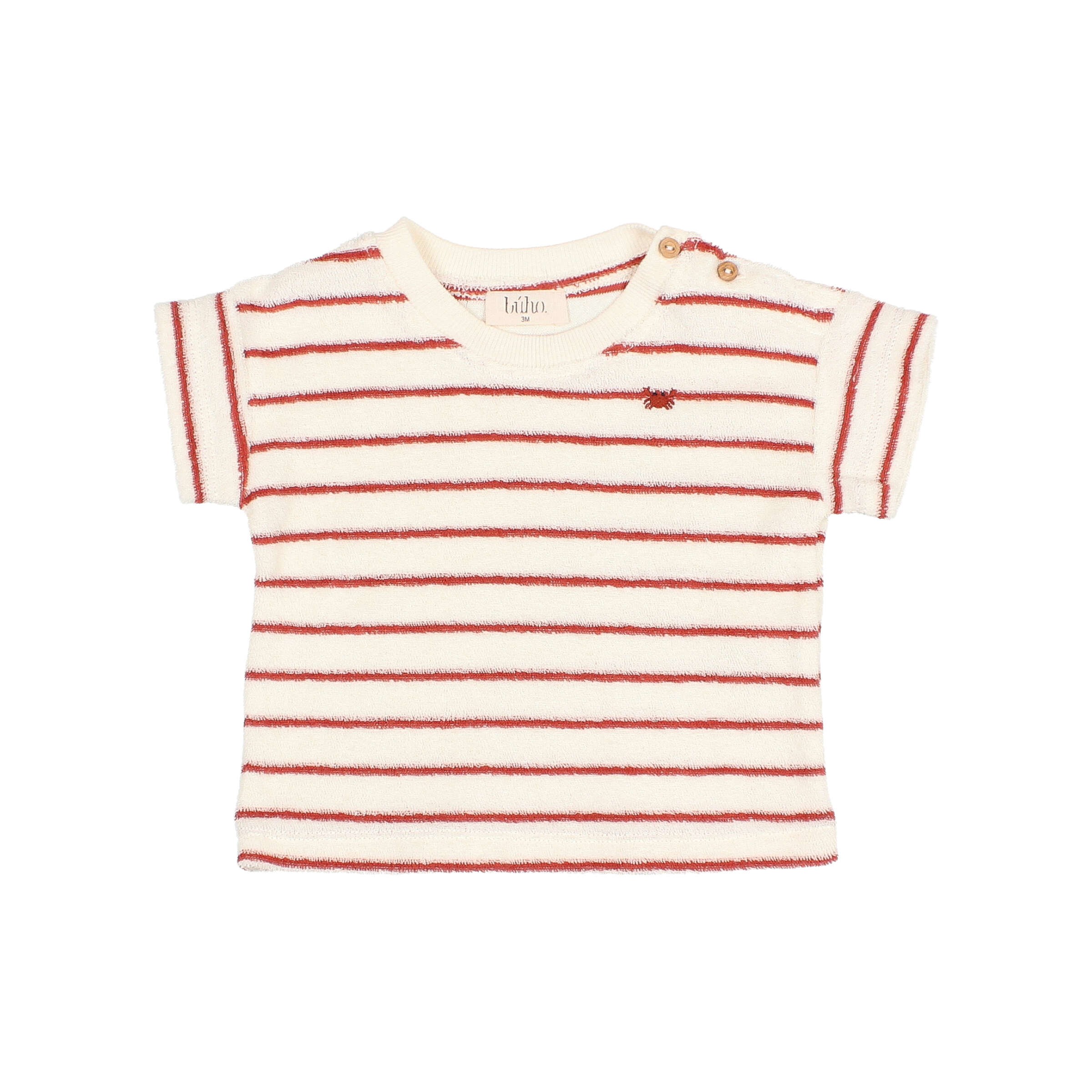 T-shirt Terry Stripes Argile